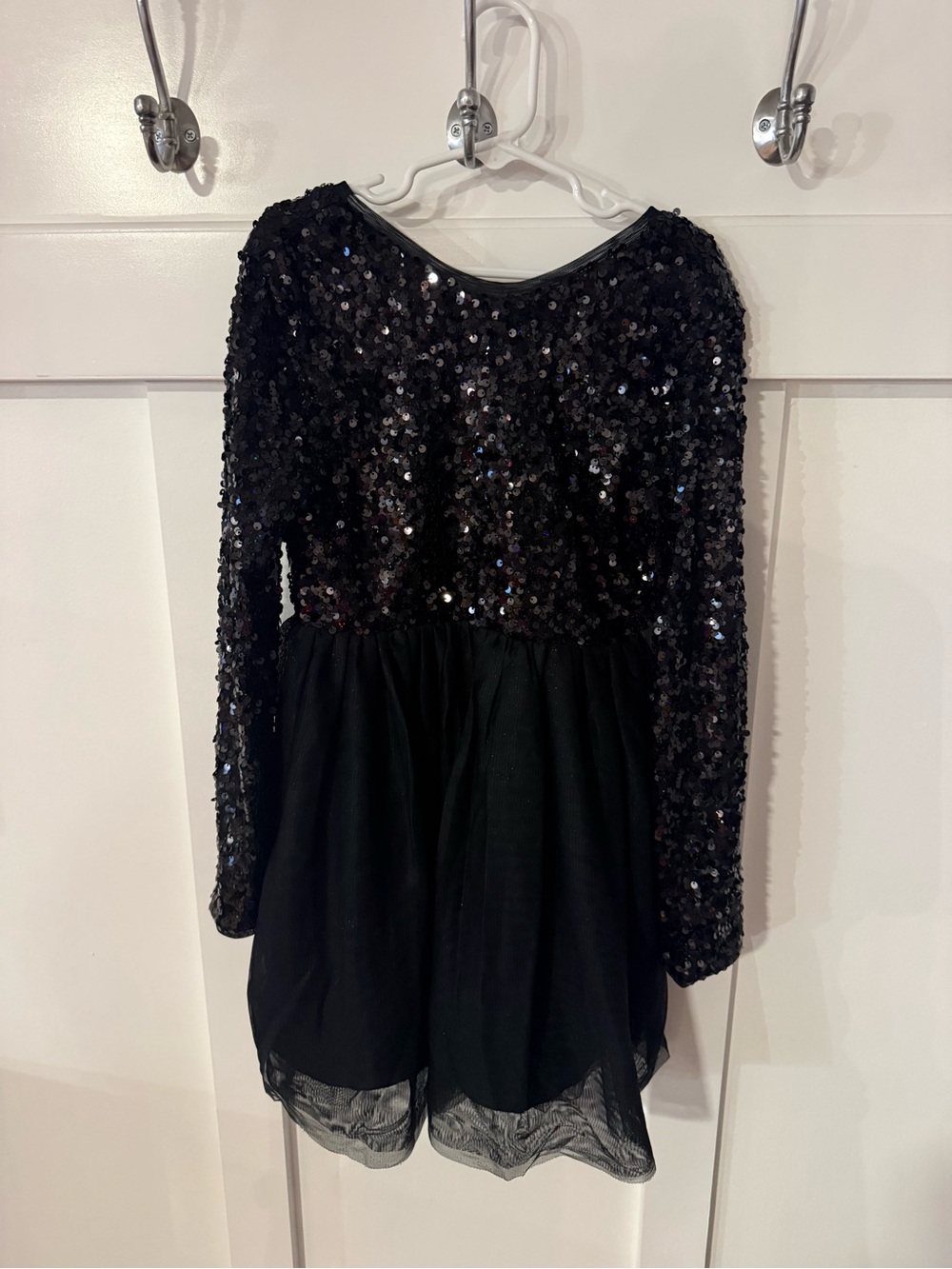Cat & Jack Black Sequin Long Sleeve Dance Dress